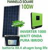 HAZE KIT FOTOVOLTAICO 1KW GIORNALIERO INVERTER 1000W PANNELLO ENERGIA SOLARE BATTERIA