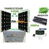 ALESHOP82 KIT FOTOVOLTAICO PER CASA BAITA CAMPER PANNELLO SOLARE 50WATT INVERTER BATTERIA