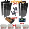 jarrett KIT FOTOVOLTAICO 3KW GIORNALIERO INVERTER 6000W PANNELLO ENERGIA batteria 120 ah