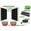 jarrett Kit Fotovoltaico 1 KW Pwm Inverter 2000W Pannello Solare 50W BATTERIA 38AMP