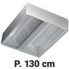 Cappa Aspirante Centrale Professionale Cubica, Profondità 130 cm, AISI 304 18/10, con Motore - Cappa Aspirazione Centrale Serie Cubica P 130 L 140, con Motore