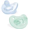 Chicco PhysioForma Ciuccio in Silicone 2-6 Mesi, 2 Pezzi, Set Gommottini 2-6 Mesi, Supportano la Respirazione Fisiologica e Favoriscono il Corretto Sviluppo della Bocca, Azzurro