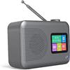 LFF Radio Dab, Radio Digitale DAB LFF, Piccola Radio Digitale FM, Radio DAB Plus, Radio per Cucina con Cavo o Radio Alimentata a Batteria, Radiosveglia, Radio con Display a Colori e con Bluetooth