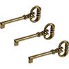 Gedotec Chiave barbuta per armadietto chiave barbuta per serratura di ricambio decorazione - H2145 | 38 mm | ottone marrone brunito (3x MOZART) | chiave per armadietto antica