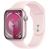 Apple Watch Series 9 GPS Cassa 45mm in Alluminio Rosa con Cinturino Sport Rosa Confetto - M/L - MR9H3QL/A