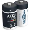 ANSMANN 2x Batterie ricaricabili stilo Mono D - 8500 mAh 1,2 V NiMH - Pila a ricarica veloce - fino a 1000 cicli di ricarica eco-friendly