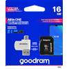 Goodram microSD 16GB CARD class 10 + adpter + card reader - blister