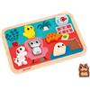 Janod - Chunky puzzle Gli Animali Domestici - Legno FSC - 7 Pezzi - Sviluppa Abilità Fino-Motorie, Concentrazione e Immaginazione - Dai 18 Mesi, J07122