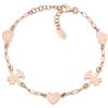 Amen Bracciale Amen Collezione Bobolini catena bambini e cuore dorato rosa