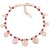 Amen Bracciale Amen Collezione Elegance pietre rosse e cuori
