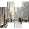 Homemania Quadro d'inverno - 4 Pezzi - Città e paesaggi - per Soggiorno, Pezzo - Multicolore in MDF, 76 x 0,3 x 50 cm