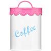 Premiere Housewares 0507937 Scatola Metallica per Caffe, Merletto di Colore Rosa, Ferro Zincato