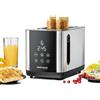 ROMMELSBACHER TOASTER TO 850, 2 ampie fessure per pane fino a XL toast, centraggio automatico del pane, display LED, indicatore conto alla rovescia, 9 livelli, scongelamento, inserto per panini,