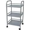 BAKAJI Carrello Portaoggetti in Acciaio per Bagno Cucina Parrucchiere Estetista 4 Ruote