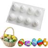 Xinlon Stampo in Silicone 3D per Uova di Pasqua, Riutilizzabili 3D Uovo Candela, 8-cavità Stampo da Forno per Cioccolato, Decorazione Uova di Pasqua per Pasticcino, Fai Da Te, Artigianato in Resina