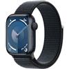 Apple Watch Series 9 GPS 41mm Smartwatch con cassa in alluminio color mezzanotte e Sport Loop mezzanotte. Fitness tracker, app Livelli O₂, display Retina always-on, resistente all'acqua