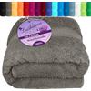 Lashuma Asciugamani bagno cotone morbido Linz, Telo mare Grigio Scuro, Telo doccia spugna 200x100 xxl