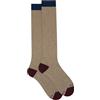 Gallo Calze lunghe donna cotone e cashmere beige tinta unita e contrasti