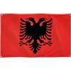 Runesol Bandiera Albania, 91 x 152 cm, 3 piedi x 1,5 m, 4 occhielli, occhiello in ogni angolo, bandiera albanese, bandiera dell'Albania, Flamuri i Shqipërisë, bandiere premium, interno, esterno
