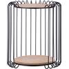 Casablanca modernes Design Casablanca Tavolino rotondo - Piccolo tavolino in metallo con 2 ripiani in legno - Ripiano portaoggetti - Ø 39/44 cm altezza 51,5 cm