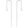 Candyfancy Orecchini pendenti in oro 18 carati, placcati in oro 925, lunghi 9 cm con perle da 4 mm, orecchini a nappa, rotondi, per donne e ragazze, Argento sterling