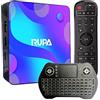 RUPA Android 11 TV Box, Rom 2G Ram 16G TV Box RK3318 BT 4.1 USB 3.0 1080P Ultra HD 4K HDR, Smart Box di LAN100M e Wi-Fi 2.4G/5G con Mini Tastiera e Telecomando