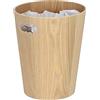 Relaxdays Cestino Gettacarte in Legno, Pattumiera Rotonda con Manico, 7,5 L, Senza Coperchio, HxD: 28 x 23 cm, Naturale