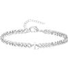 TOLOWOBK Bracciale con Iniziale A - Z, Argento Acciaio Bracciale Donna o Uomo con Nome Iniziale, Regalo Natale per Papà Mamma Figlia Figlio Nonni Colleghe Coppia (L)