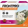 FRONTPRO Compresse Masticabili Per Cani Contro Pulci E Zecche 2-4Kg 3 COMPRESSE