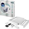 Whirlpool SKP101 - Kit Universale di sovrapposizione lavatrice asciugatrice con ripiano estraibile e stendibiancheria integrato