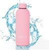 Azala Bottiglia d'acqua in acciaio inox, Thermos 500 ml - Bottiglia termica sportiva senza BPA, borraccia per bambini senza perdite, bevanda calda 12H 24H fredda, (rosa pallido pastello)