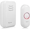 Byron DBY-22311 - Kit campanello e campanello 16 melodie e 150 m (campo libero) di portata senza fili, alimentazione a batterie, colore: Bianco