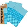 décopatch Decopatch C549O - 1 BUSTA da 3 fogli di carta stampata 30x40 cm, Cotone, pois, a righe blu