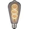 Novaline Lampadina Led Titanio Fumé a Filamento E27 ST64 6W decorativa Bianco caldo 2200K Novaline