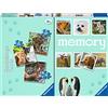 Ravensburger - Cuccioli, Memory® 48 Carte + 3 Puzzle Bambino da 25/36/49 pezzi, 4+ Anni