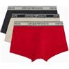 Emporio Armani Stretch Cotton Core Logoband 3-Pack Boxer, Boxer Uomo, Multicolore (Nude-Marine-Red), L