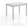 Oreste Luchetta tavolo allungabile CLEVE WHITE piano vetro temprato verniciato bianco H.76 x L.110 x P.70 cm