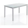 Oreste Luchetta tavolo allungabile LUBBOCK 140 WHITE piano vetro temprato H.75 x L.140 x P.80 cm bianco