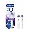Oral-B iO Radiant White Testine Spazzolino Elettrico, Confezione da 2 Testine di Ricambio, Pulizia Sbiancante e Lucidante, Progettate per gli Spazzolini iO