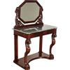 Consolle Antica Genovese '800 Specchiera Legno intagliato Mogano Marmo
