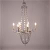Lampadario Antico Vetro Soffiato Spagna fine XIX Secolo Lampada 6 luci