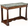 Consolle Antica Impero '800 Legno Noce massello Piano Marmo verde