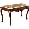 Consolle Antica Barocchetto Veneto Italia '700 Legno noce Marmo nero