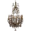 Lampadario Antico Baccarat Francia '900 Bronzo dorato Vetro molato