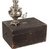 Baule Viaggio in legno e Samovar | Oggetti Antiquariato Baule antico