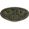 Piatto Antico Ceramica decorata Marocco '800 Disegni geometrici Smalti