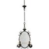 Lampadario antico 4 Luci Italia '900 Lampadario bronzo Vetro Inciso