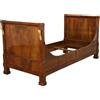 Letto Antico Restaurazione Italia '800 Testata Legno noce Decori oro