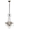 Lampadario Antico Soffitto Italia '900 Tre luci Metallo Pendenti vetro
