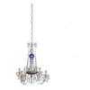 Lampadario Antico Soffitto Italia '900 4 luci Pendenti Vetro colorato